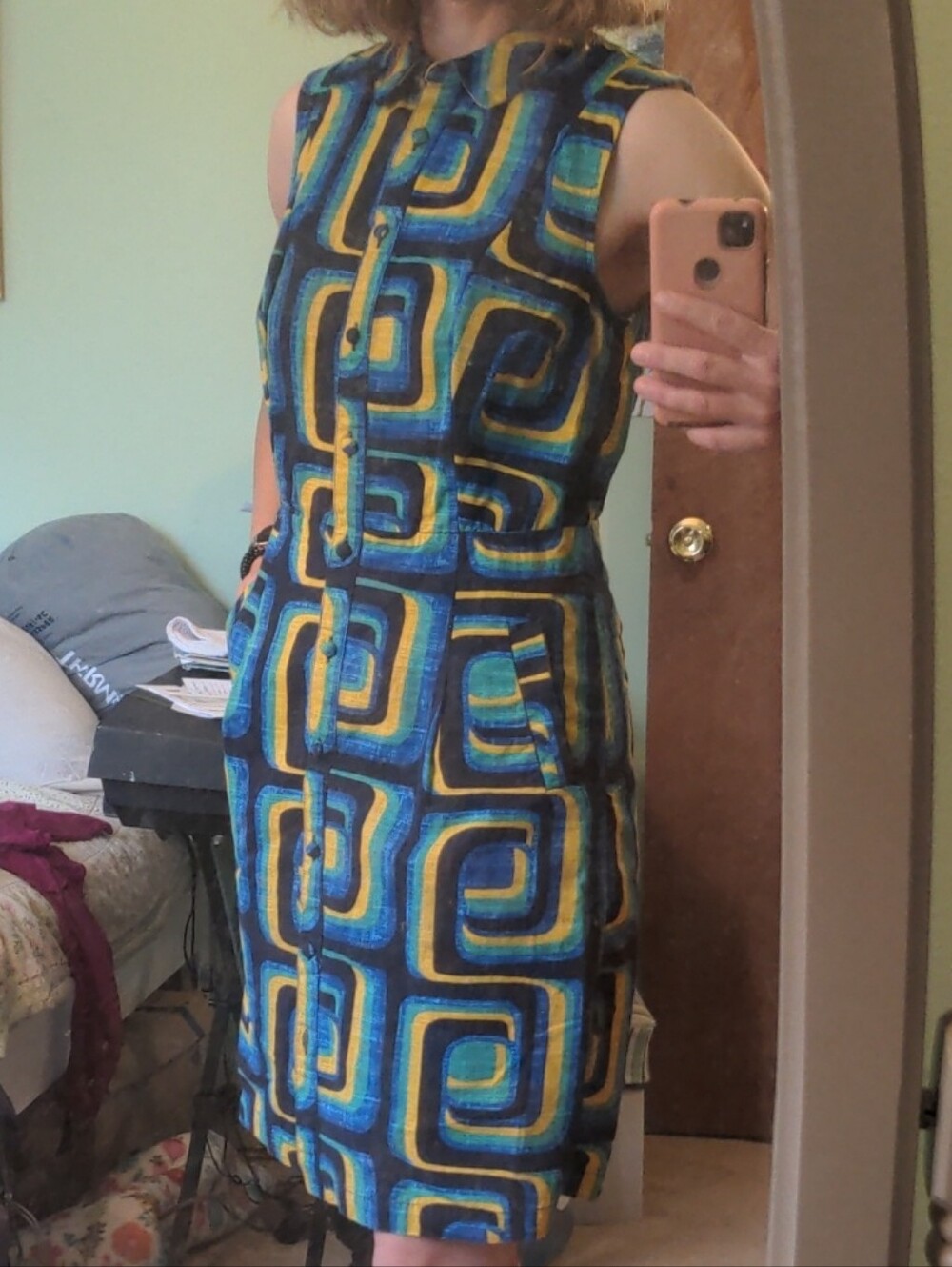 Boden Colorful Sleeveless Shift Dress w/ Pockets